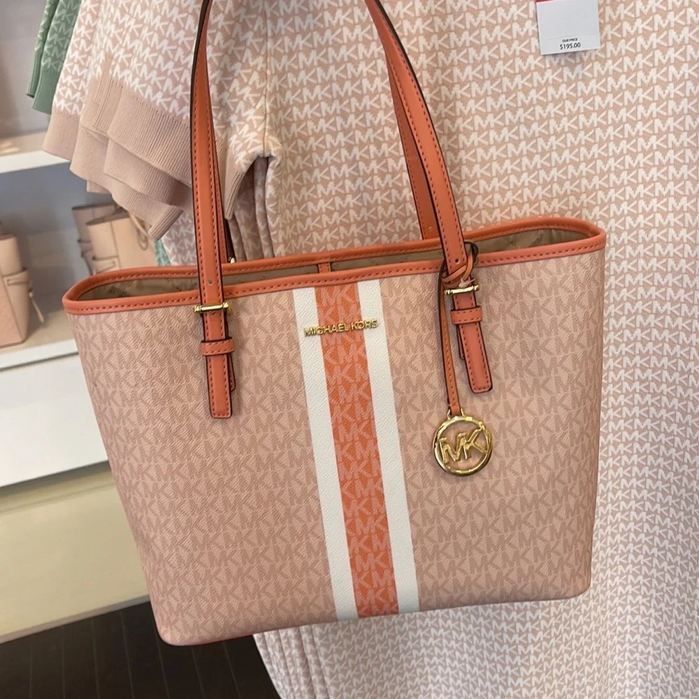 Michael Kors Jet Set Travel Medium Carryall Sherbert Multi - Picture 15 of 16